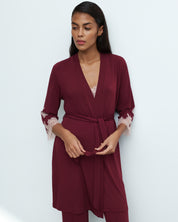 Bamboo 3/4 sleeve Robe 03161 cherry lacquer