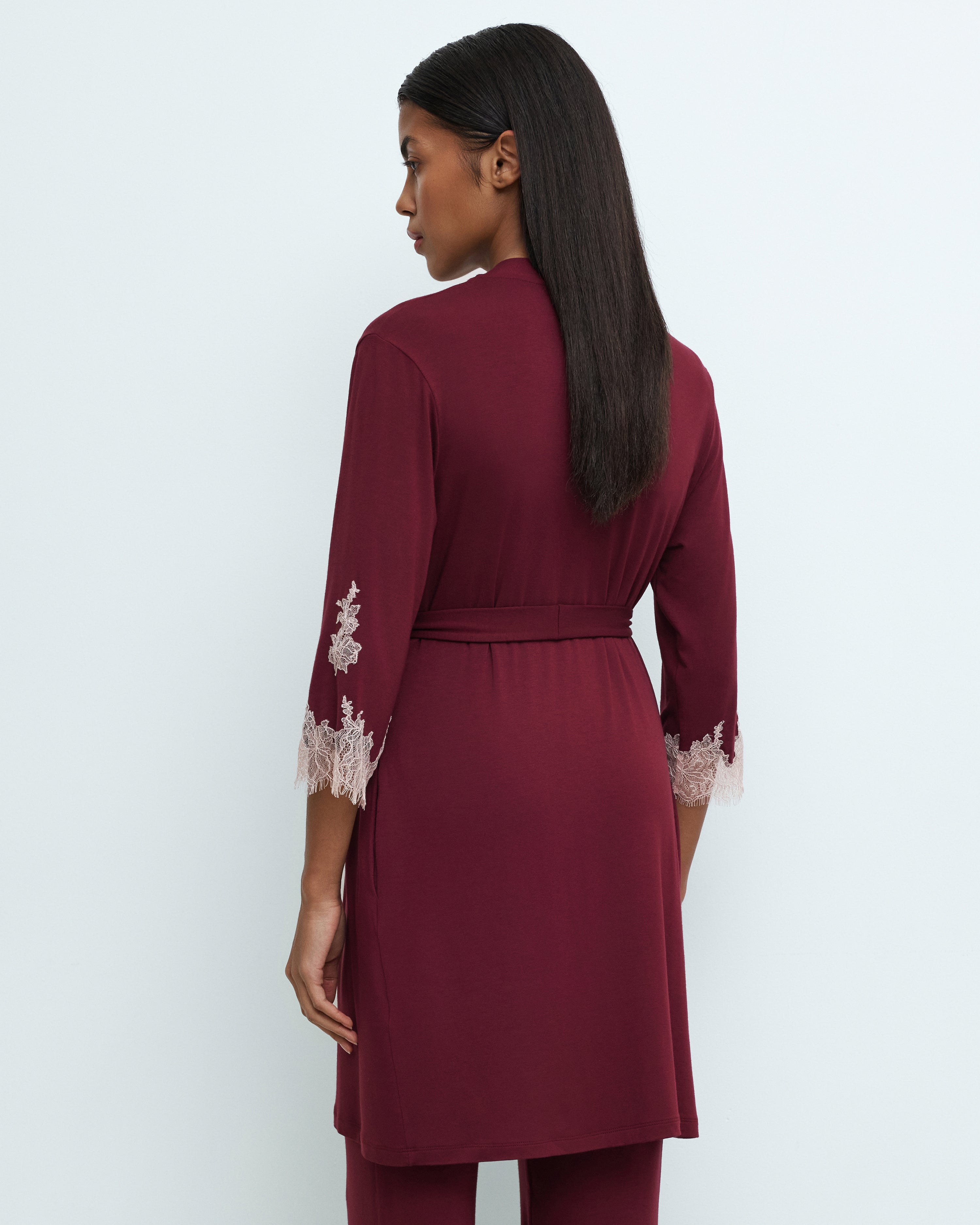 Bamboo 3/4 sleeve Robe 03161 cherry lacquer