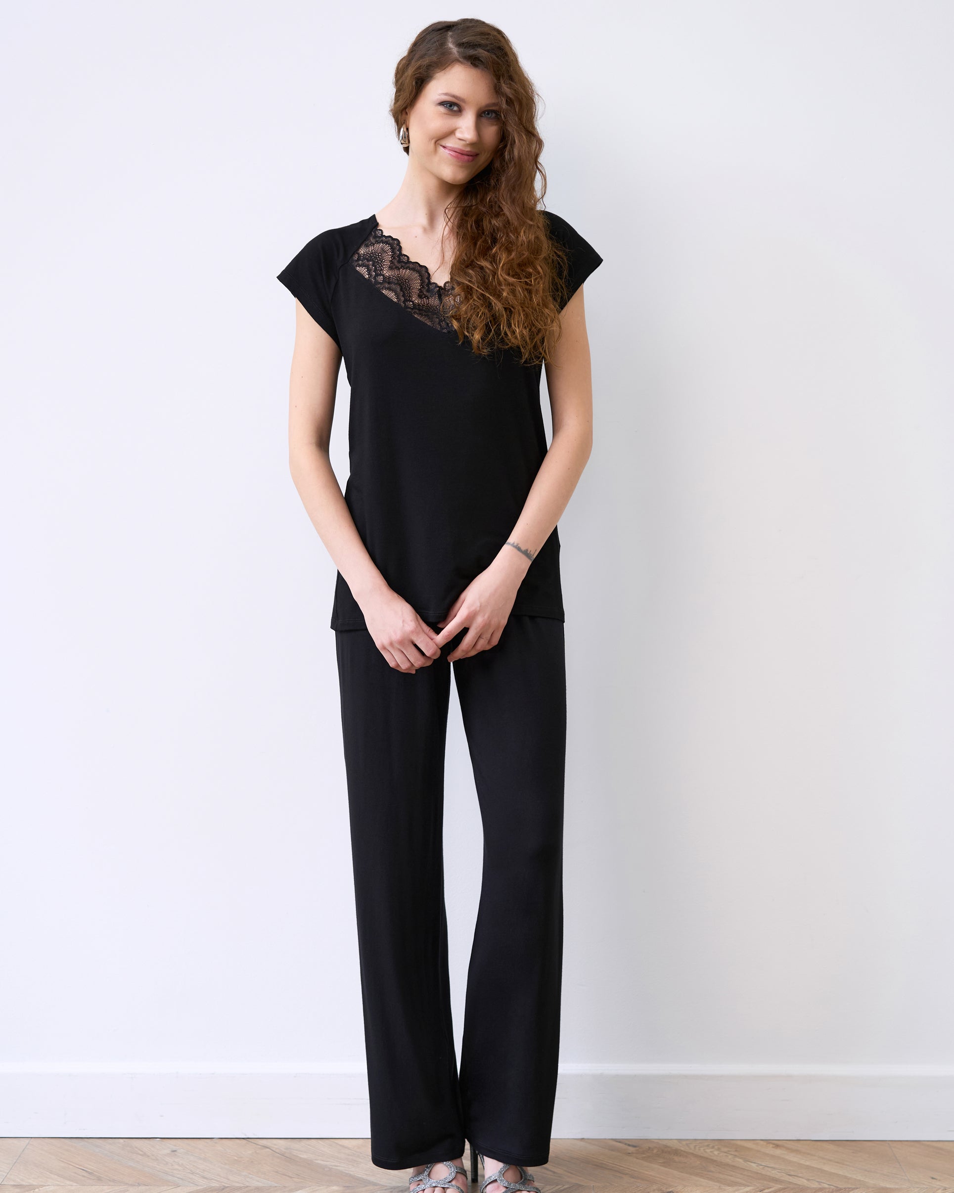 Bamboo t-shirt Pajama 02101 black