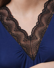 Bamboo Nightgown 3/4 sleeve 02113 navy
