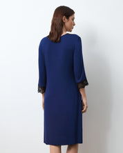 Bamboo Nightgown 3/4 sleeve 02113 navy