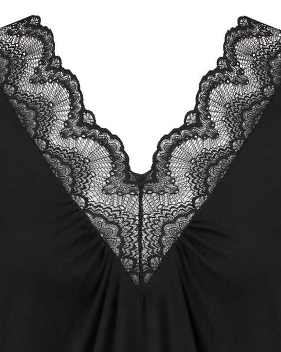Bamboo Nightgown 3/4 sleeve 02113 black