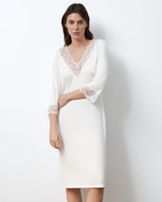 Bamboo Nightgown 3/4 sleeve 02113 ivory