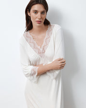 Bamboo Nightgown 3/4 sleeve 02113 ivory