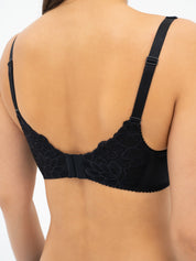Full coverage half-padded side support Bra 004 012 black