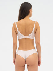 Full coverage half-padded side support Bra 004 012 pearl