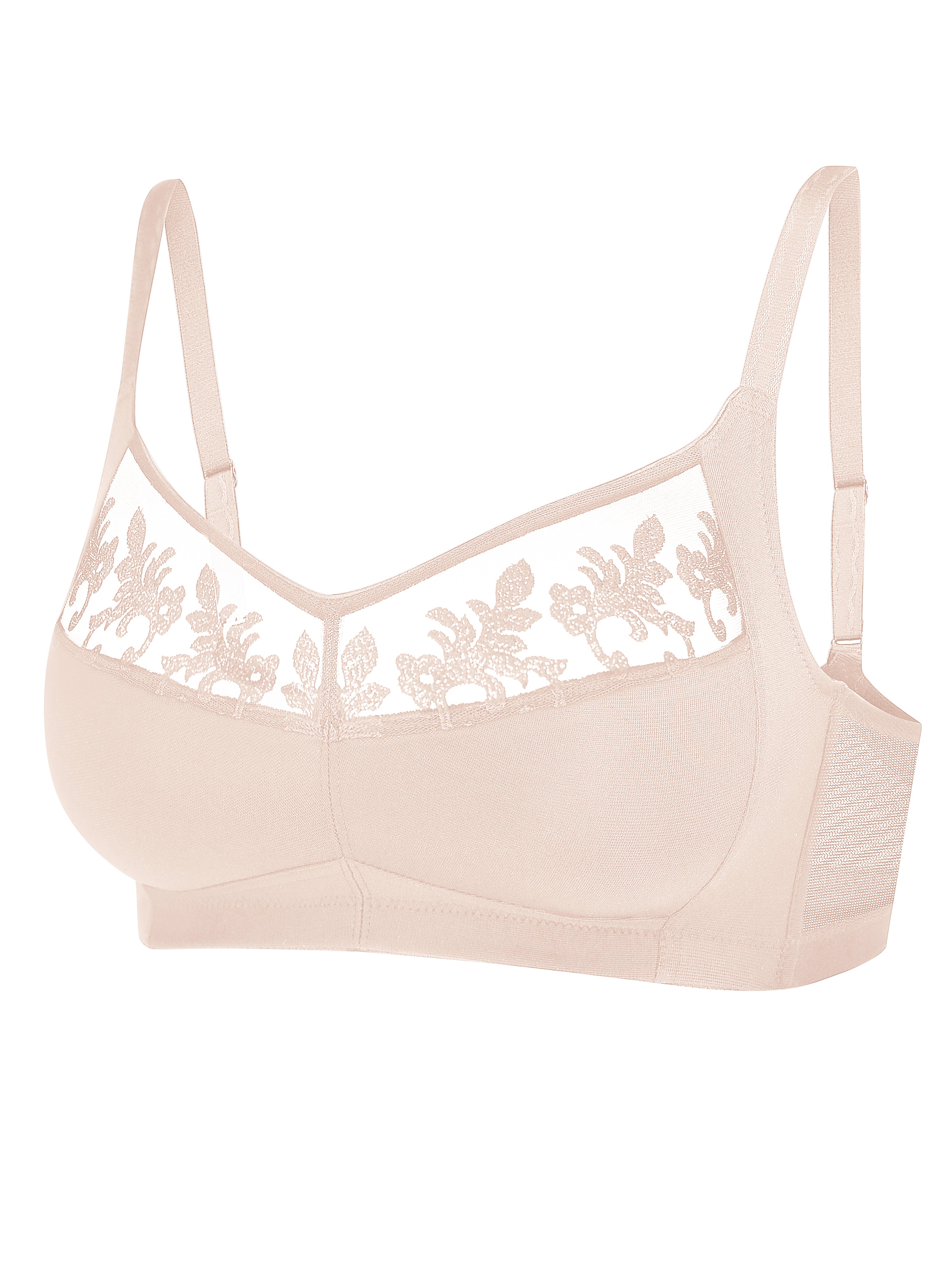 Soft-cup wireless Bra 006 007 silver peony