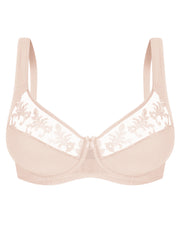 Full coverage non-padded side support Bra 006 015 silver peony