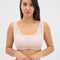 Moulded Bra with lace Top overlay 007 019 silver peony