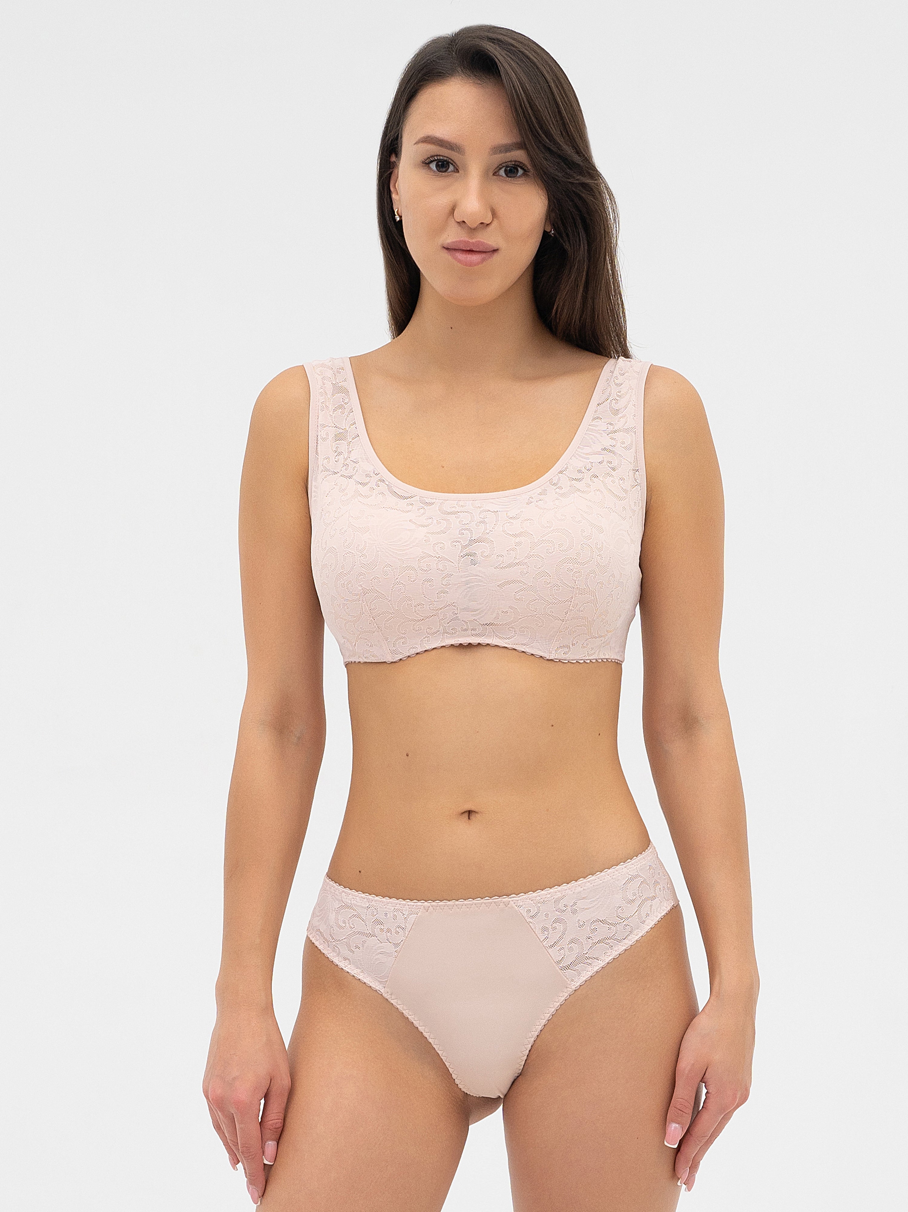Moulded Bra with lace Top overlay 007 019 silver peony