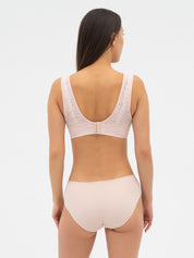 Moulded Bra with lace Top overlay 007 019 silver peony