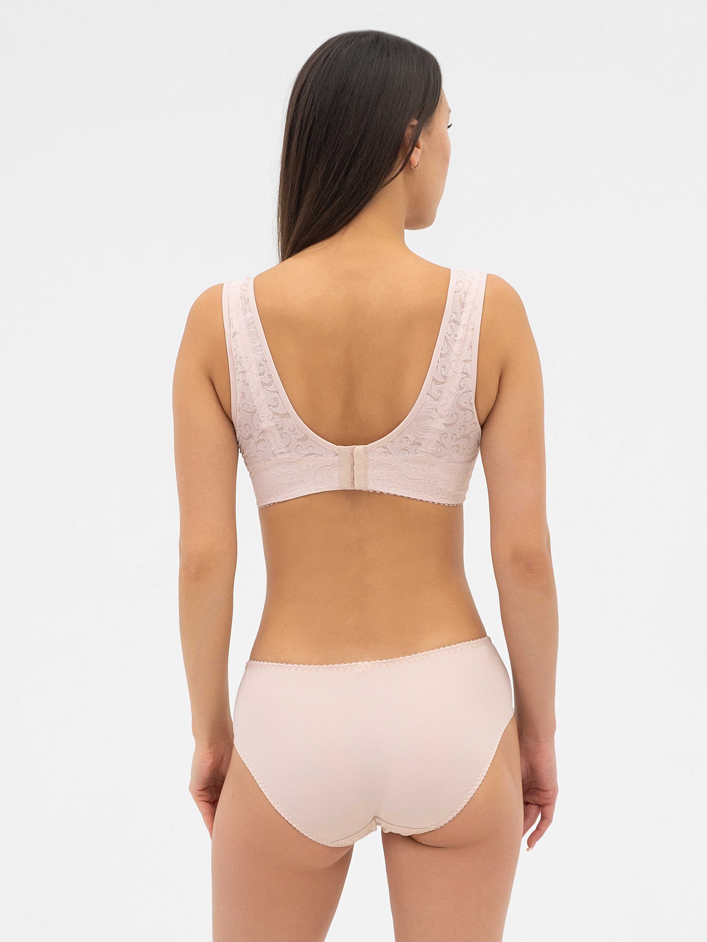 Moulded Bra with lace Top overlay 007 019 silver peony
