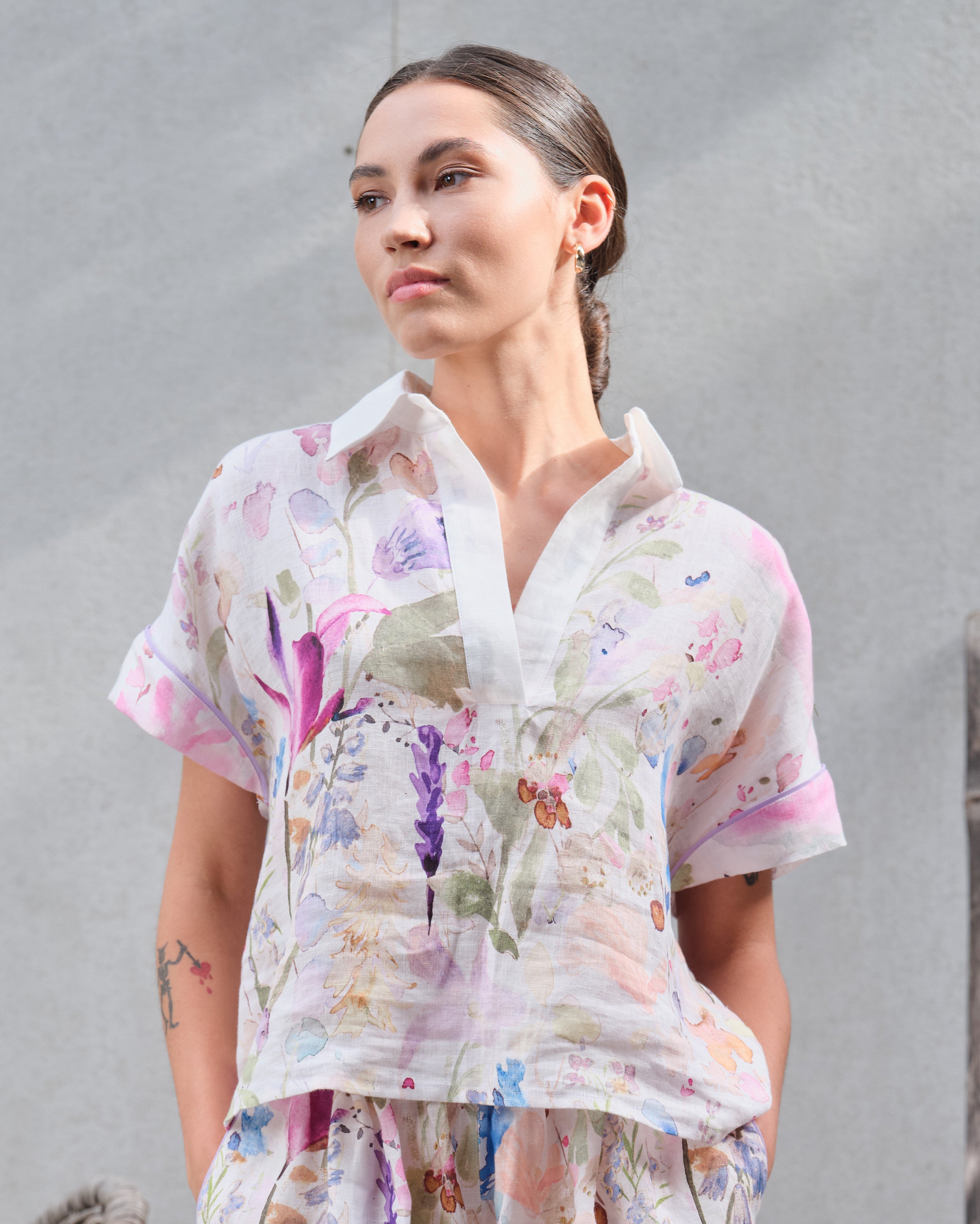 Short sleeve Blouse 0184 floral