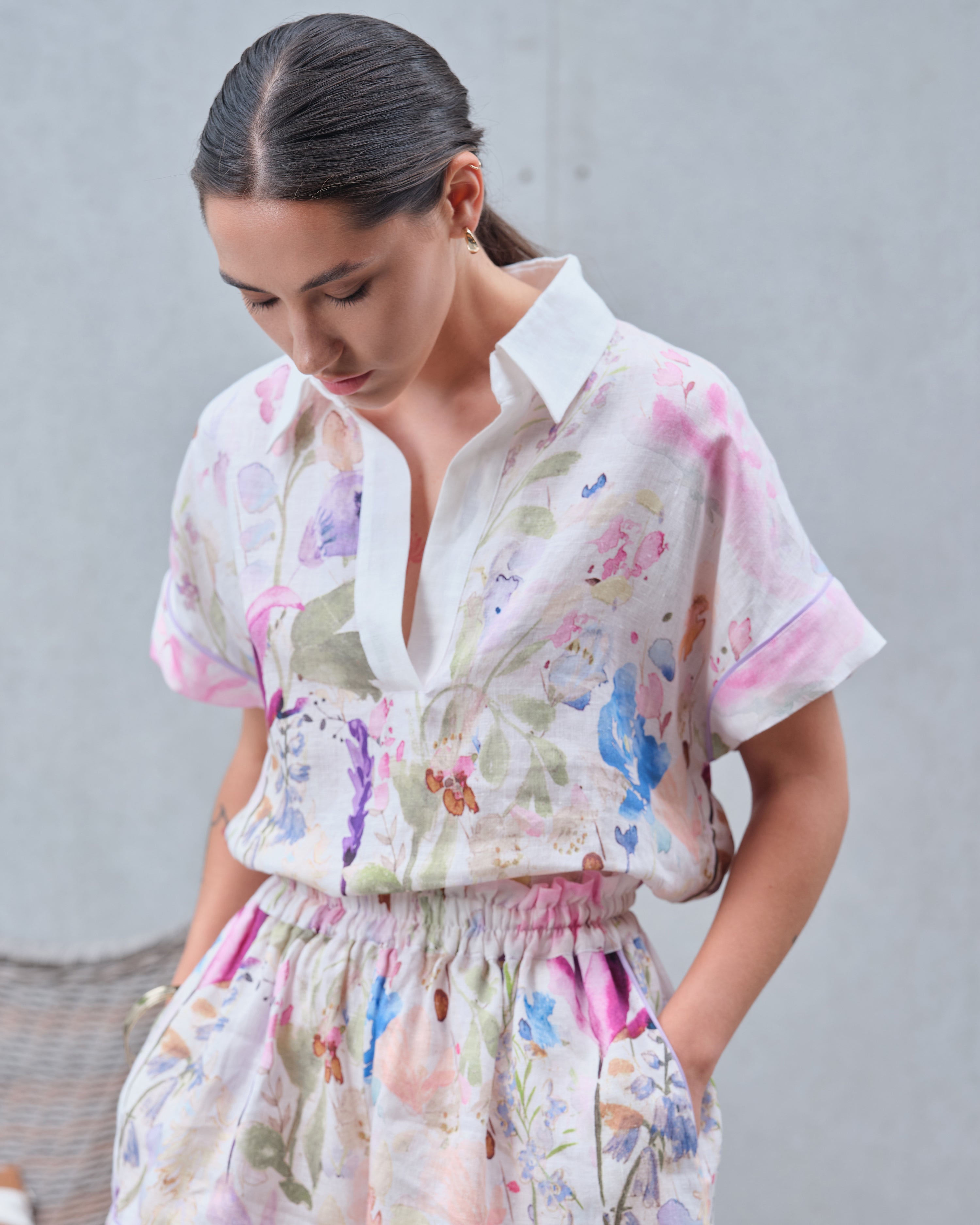 Short sleeve Blouse 0184 floral