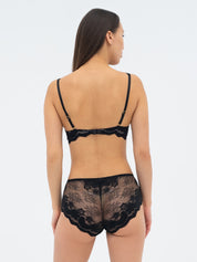 Plunge padded push-up Bra 019 136 black/peony