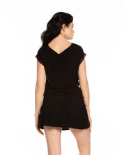 Bamboo cap-sleeve Nightgown 0202 black