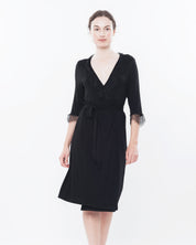 Bamboo 3/4 sleeve Robe 0203/1 black