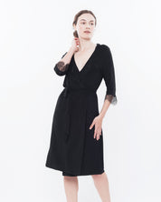 Bamboo 3/4 sleeve Robe 0203/1 black
