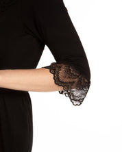 Bamboo 3/4 sleeve Robe 0203 black