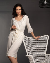 Bamboo 3/4 sleeve Robe 0203 ecru