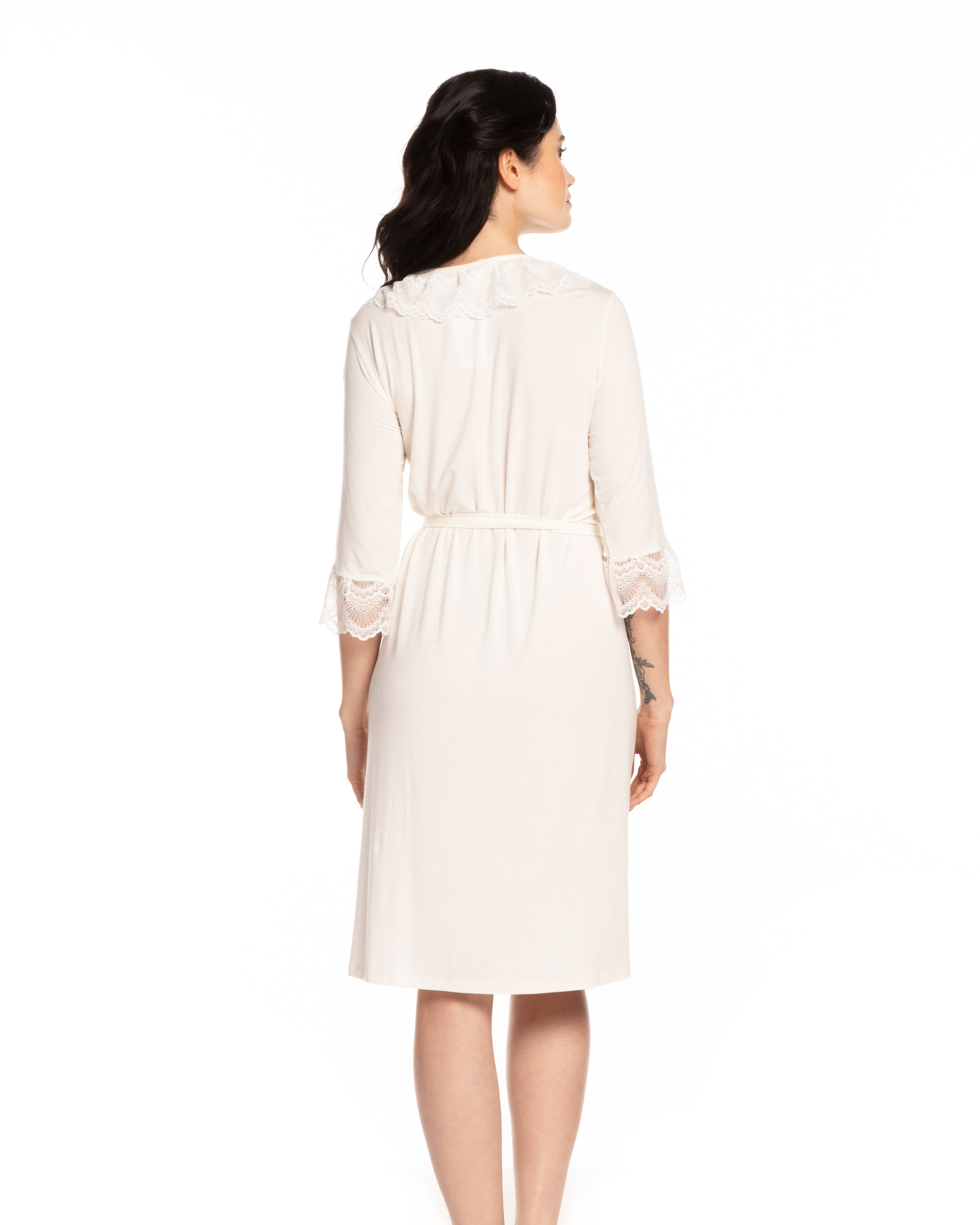 Bamboo 3/4 sleeve Robe 0203 ecru
