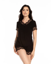 Bamboo t-shirt shorts Set 0207 black