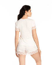 Bamboo t-shirt shorts Set 0207 ecru
