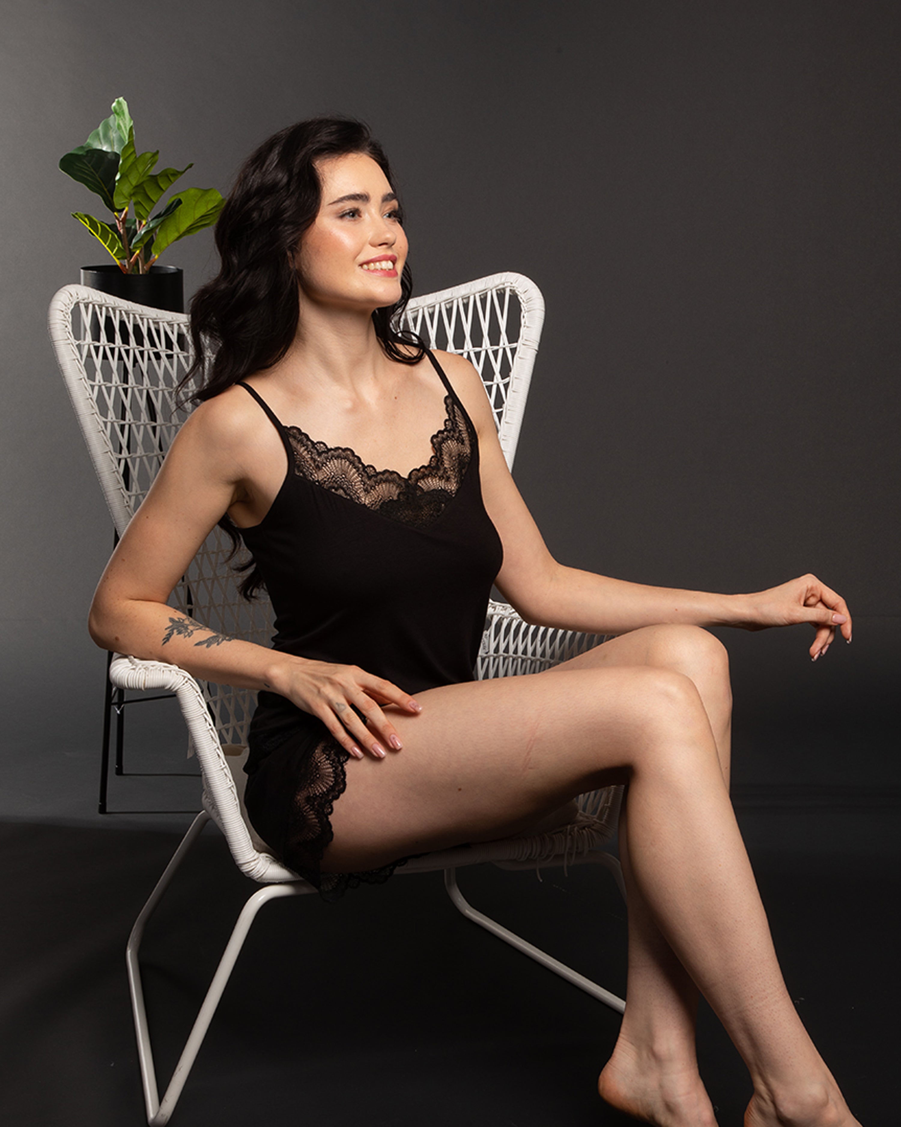 Bamboo cami shorts Set 0209 black
