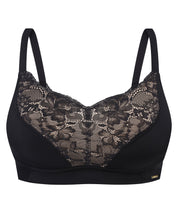 Full coverage half-padded wireless bandeau Bra 021 007 black