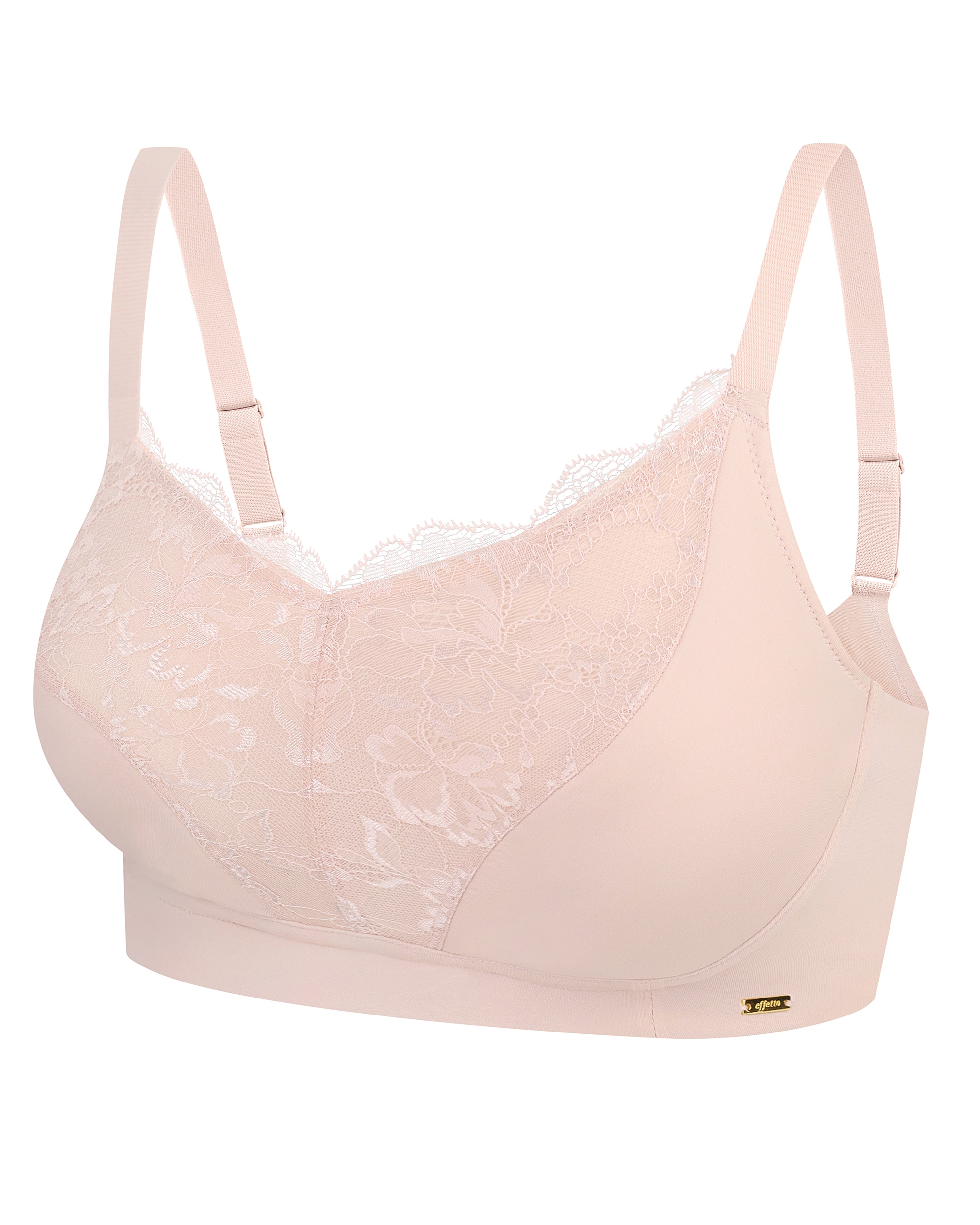 Full coverage half-padded wireless bandeau Bra 021 007 silver peony