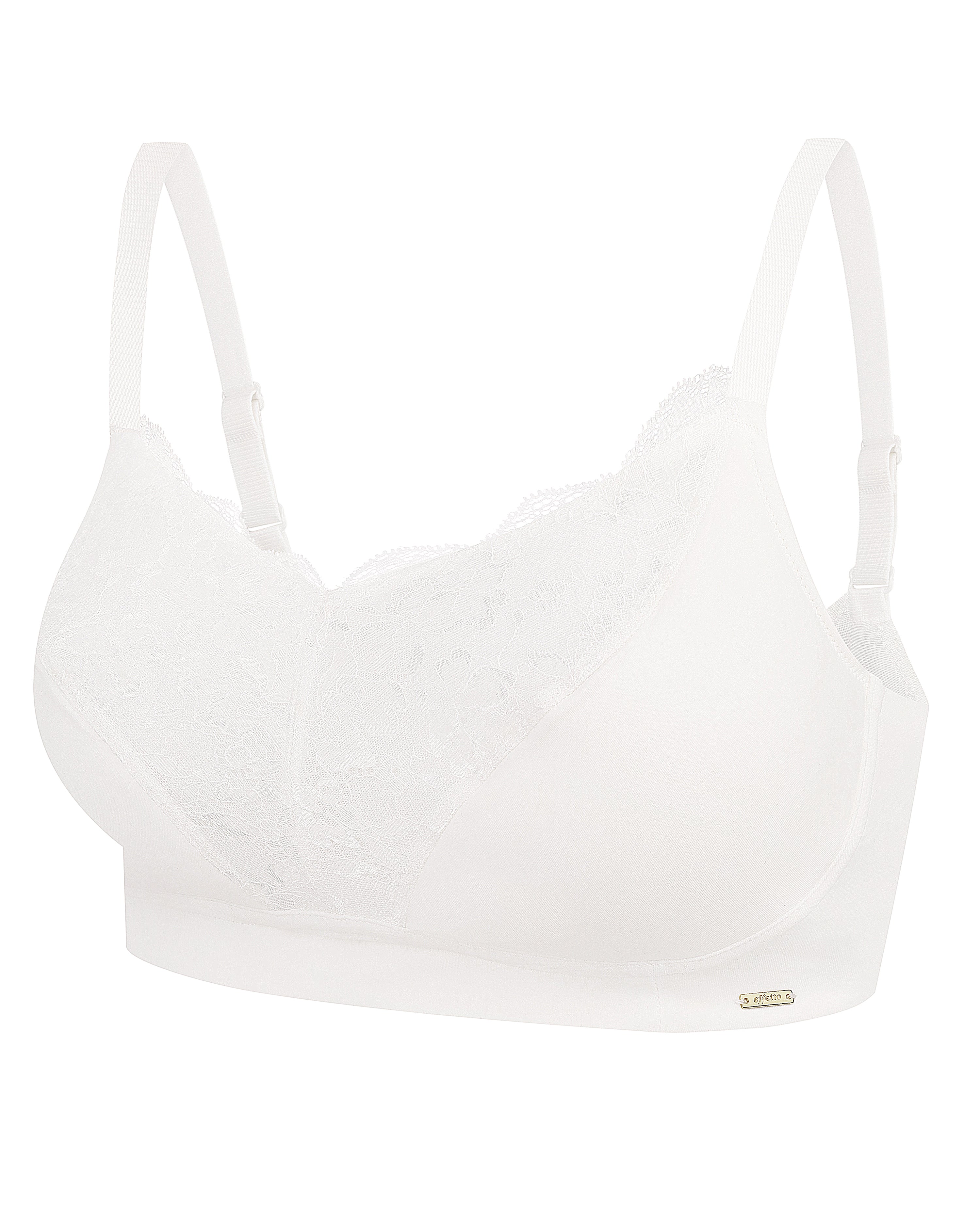 Full coverage half-padded wireless bandeau Bra 021 007 ivory