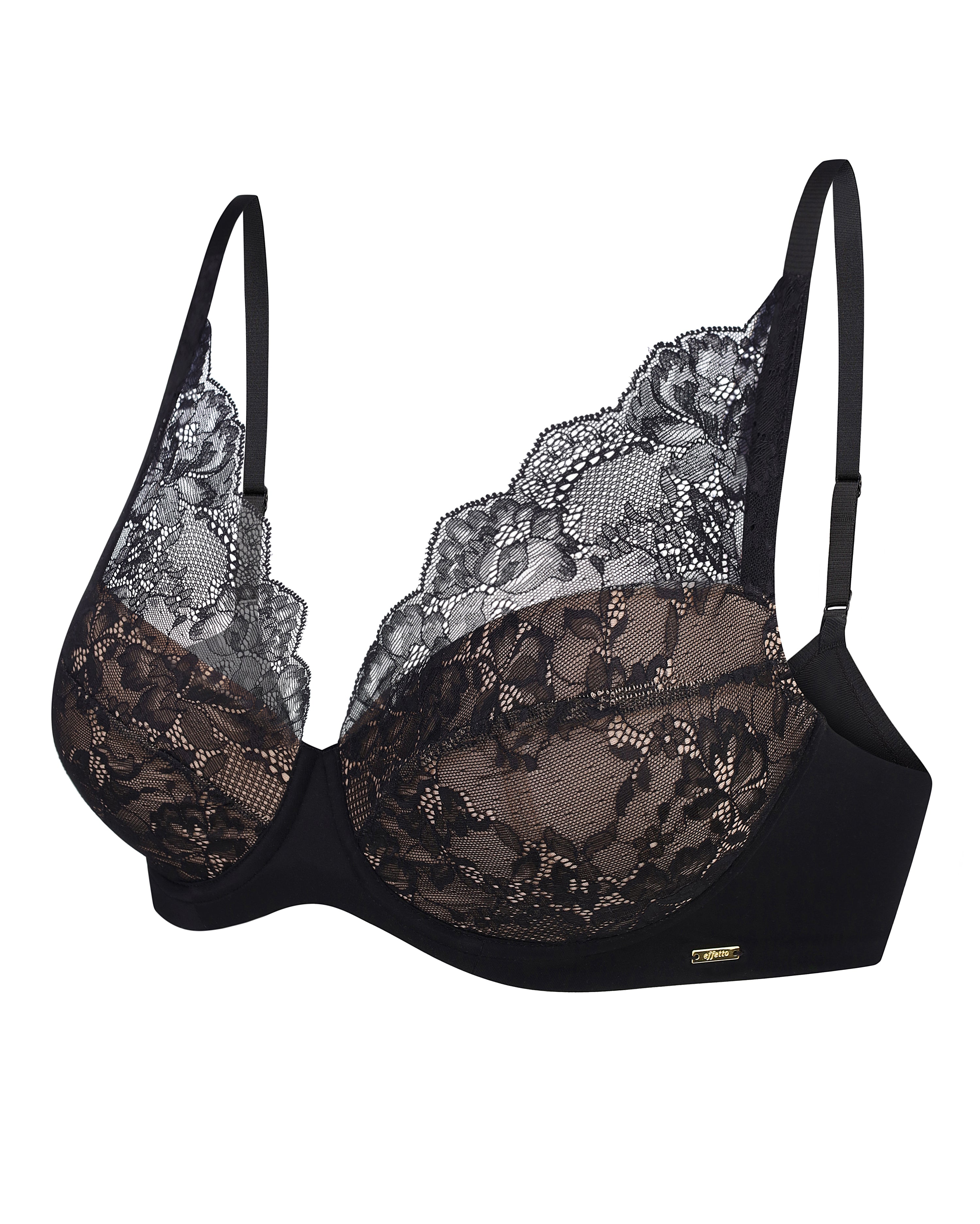 Plunge padded push-up Bra 021 010 black