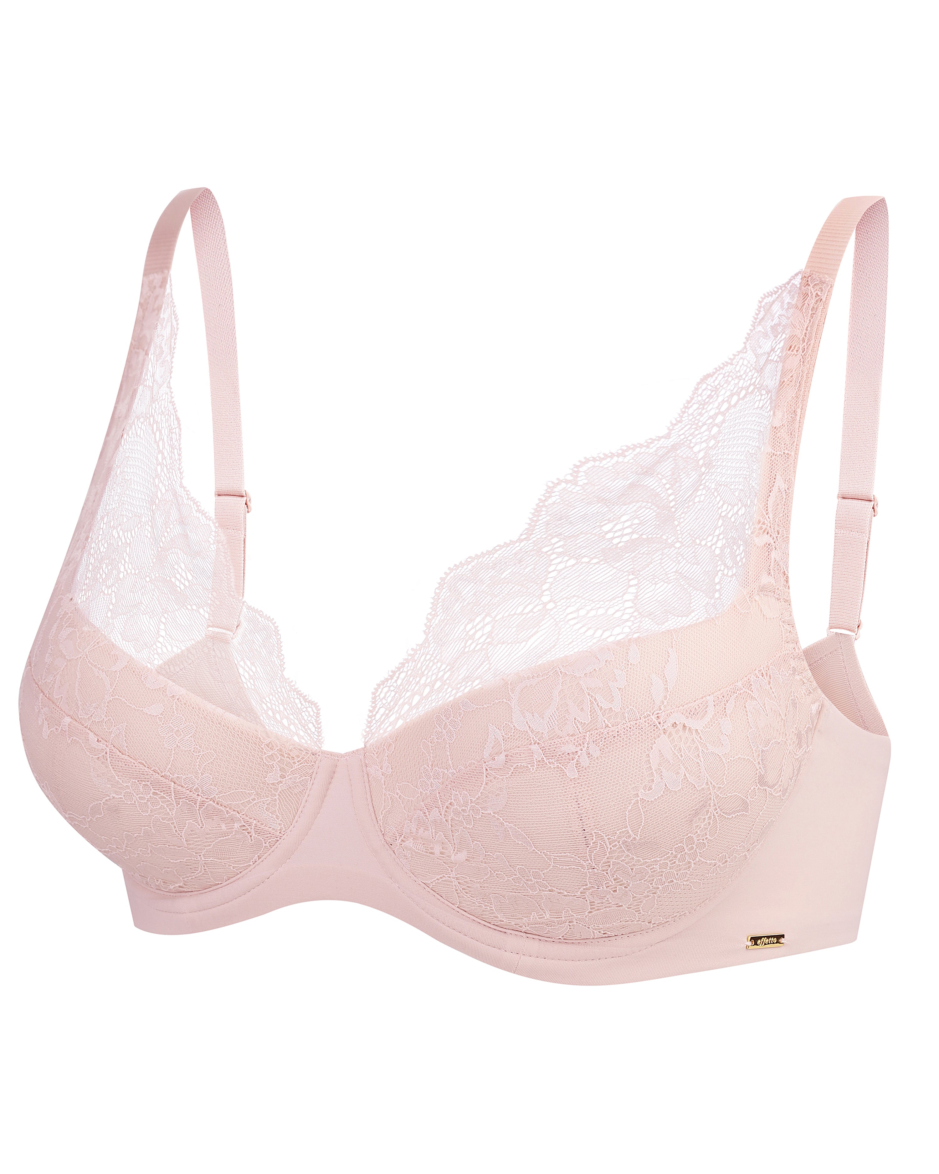 Plunge padded push-up Bra 021 010 silver peony