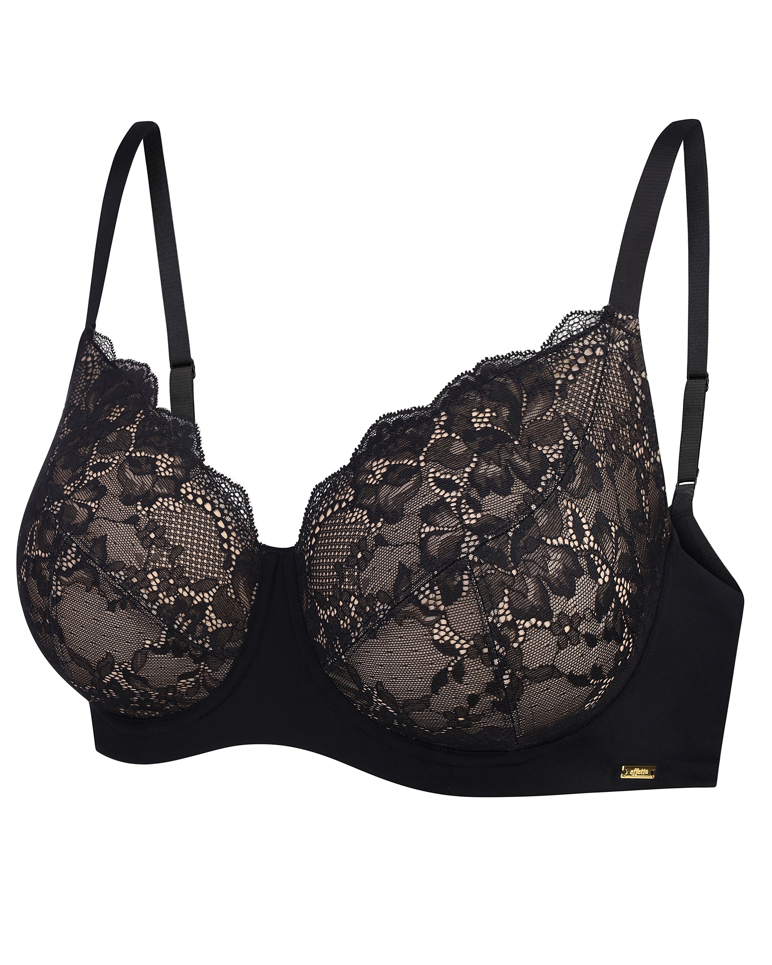 Full coverage half-padded Bra 021 012 black
