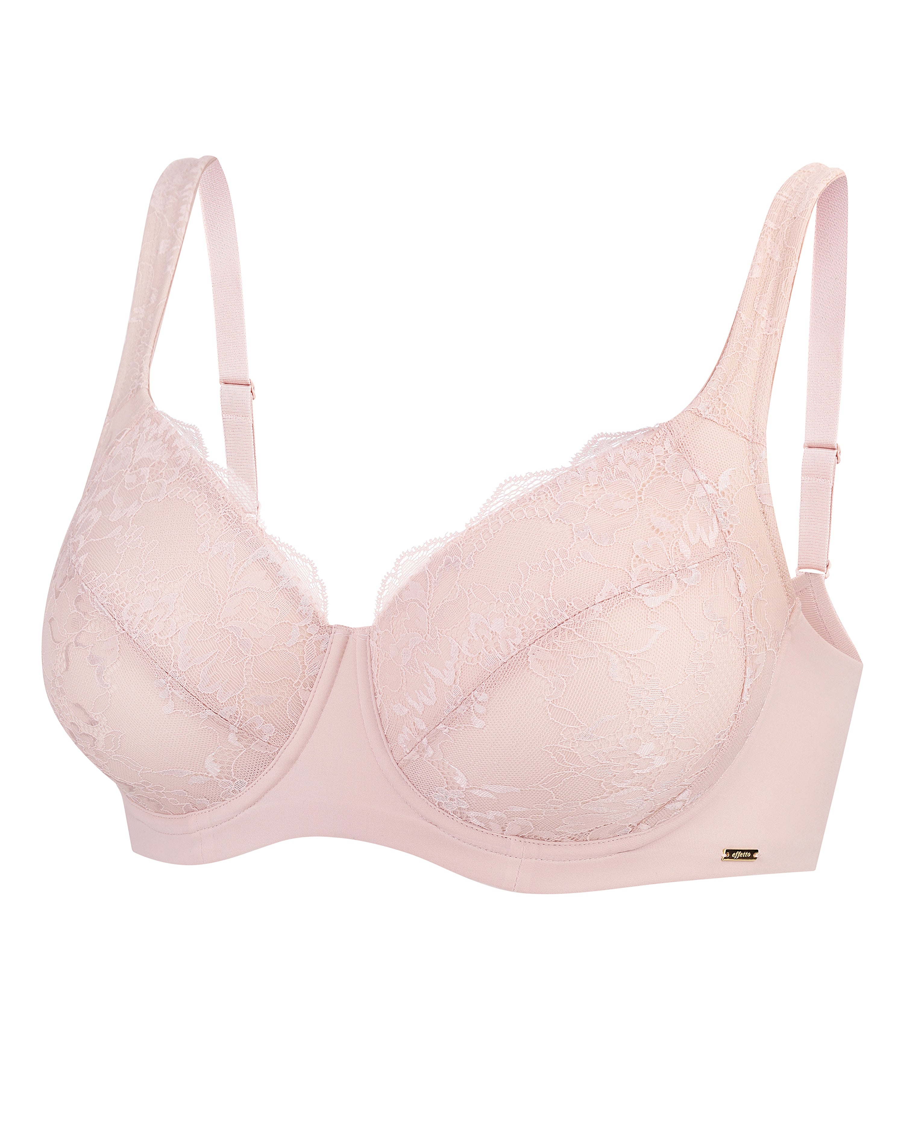 Full coverage non-padded side support Bra 021 015 silver peony