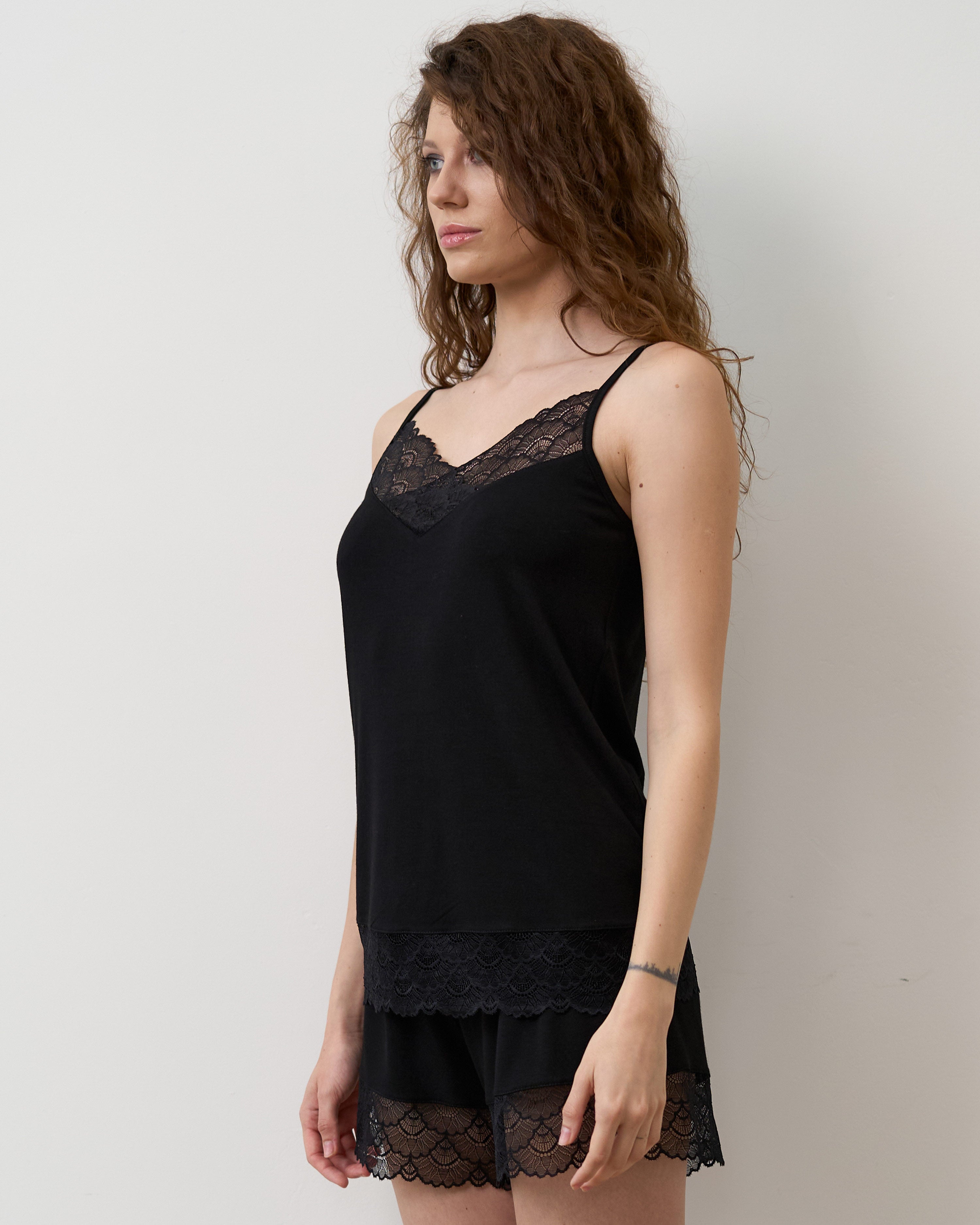 Bamboo cami shorts Set 02102 black