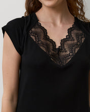 Bamboo t-shirt shorts Set 02103 black