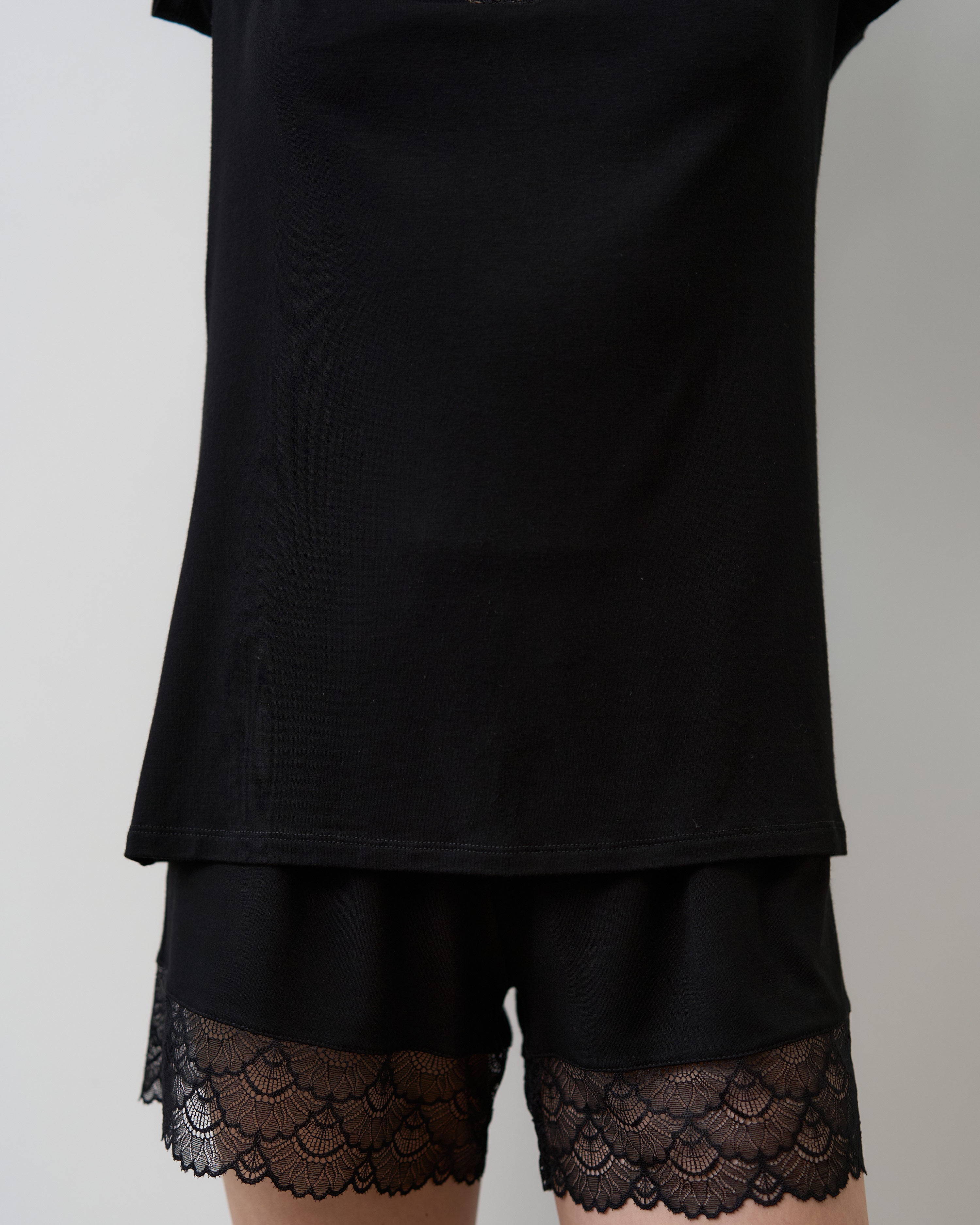 Bamboo t-shirt shorts Set 02103 black