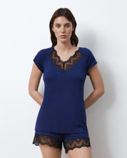 Bamboo t-shirt shorts Set 02103 navy