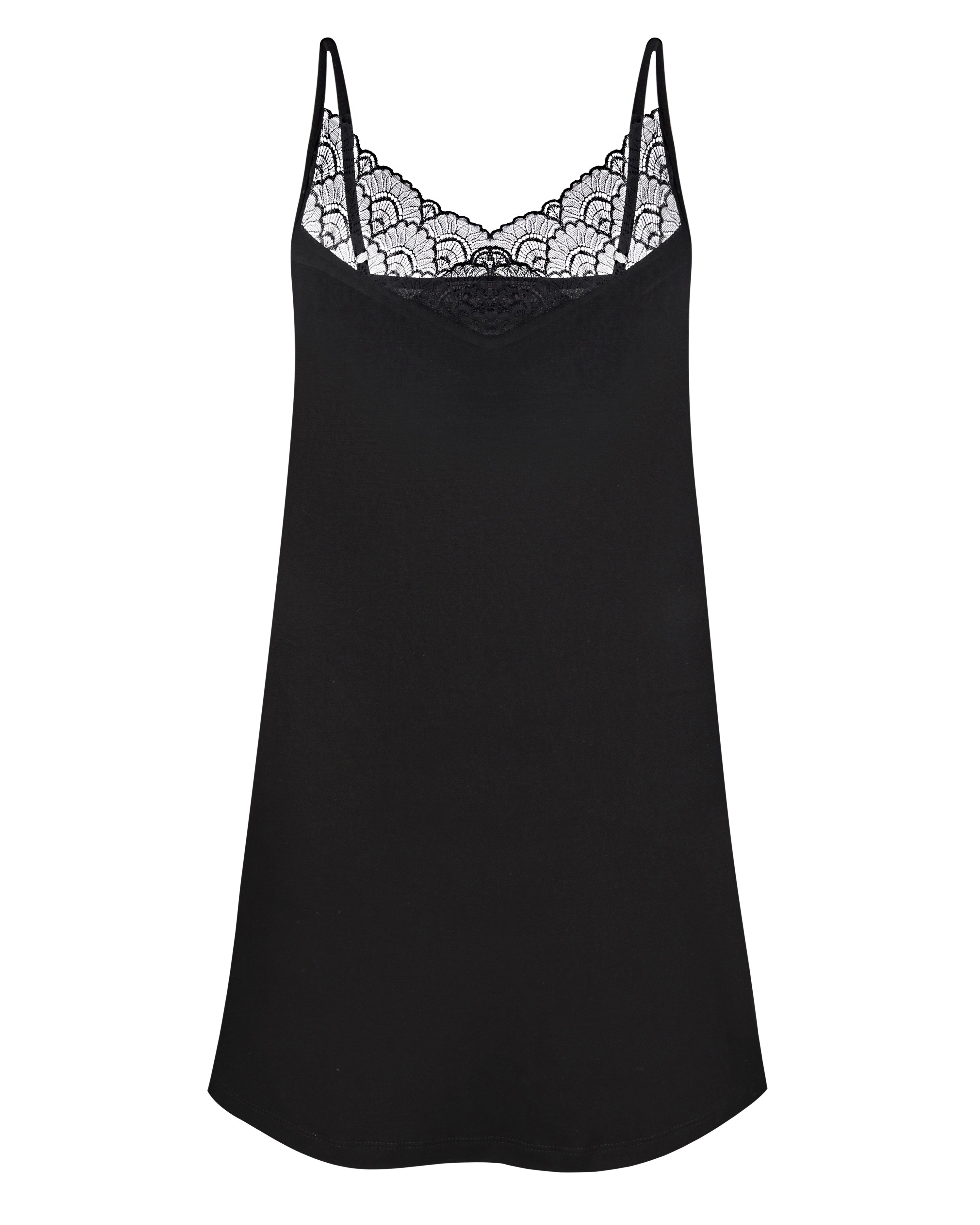 Bamboo Chemise spaghetti strap 02104 black
