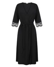 Bamboo 3/4 sleeve Robe 02105 black
