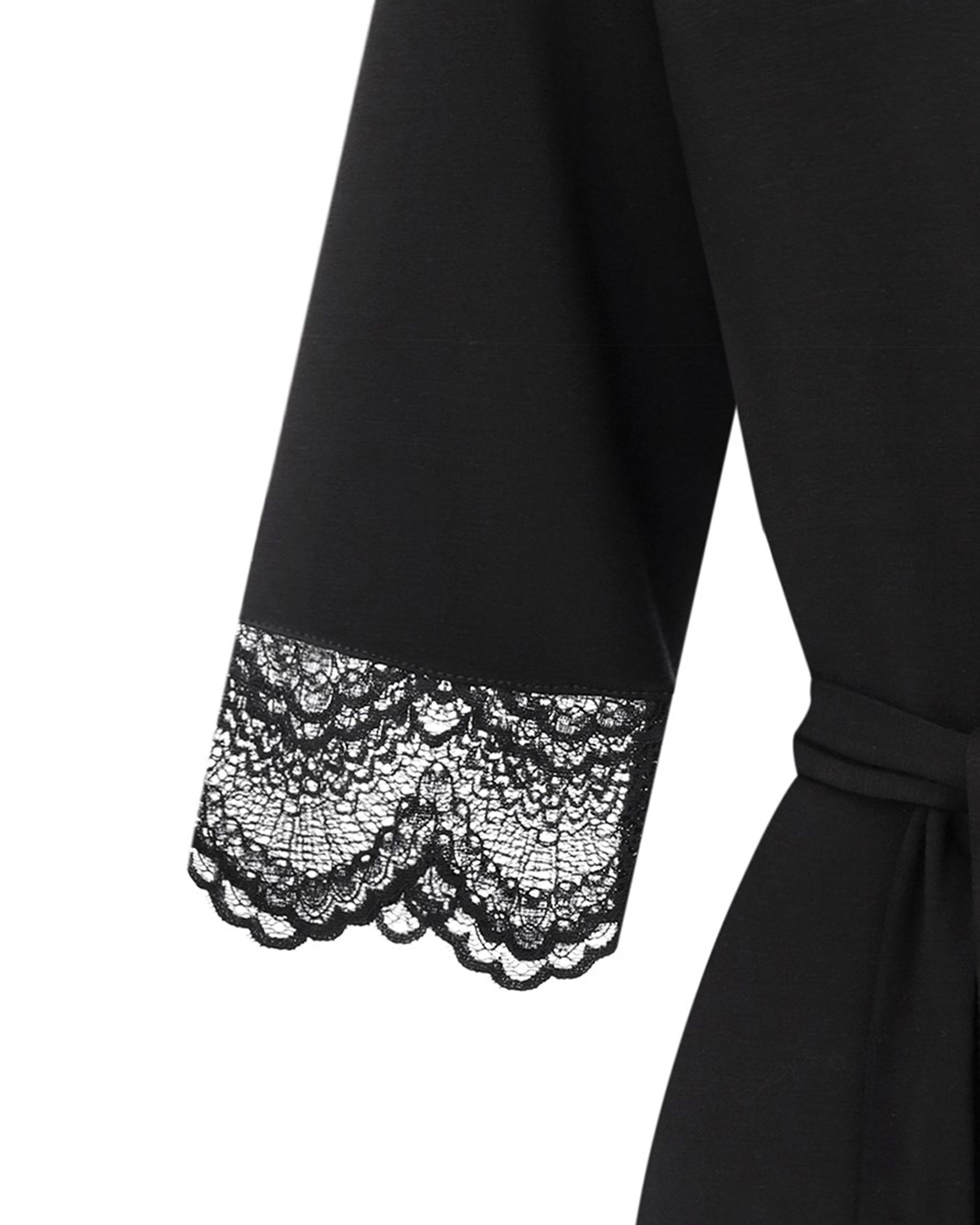 Bamboo 3/4 sleeve Robe 02105 black