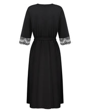 Bamboo 3/4 sleeve Robe 02105 black