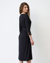 Bamboo 3/4 sleeve Robe 02105 black