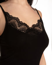 Bamboo Chemise spaghetti strap 0210 black