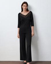 Bamboo Pajama 3/4 sleeve 02114 black