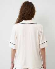 Bamboo button-up short sleeve Shirt 02115/1 ivory