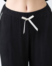 Bamboo button-up long sleeve Pajama set with pants 02116 black