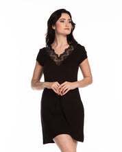 Bamboo t-shirt Nightgown 0211 black