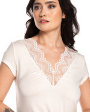 Bamboo t-shirt Nightgown 0211 ecru